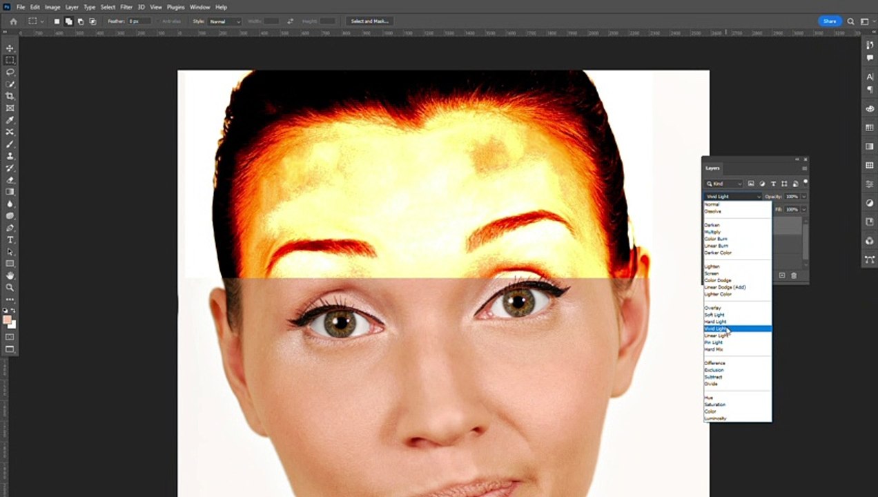 Remove Forehead Wrinkle Line Easy Photoshop Tutorial. Remove wrinkles using Photoshop #shorts