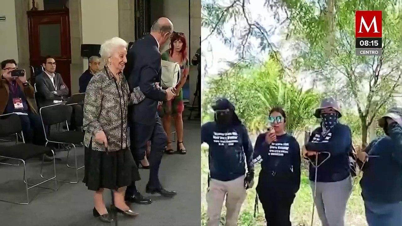 AMLO recibe a fundadora de las abuelas de "Plaza de mayo" en Palacio Nacional