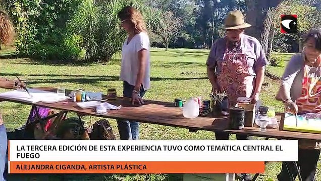 Posadas | De la mano de Alejandra Ciganda, se llevó a cabo el taller de arte “Fuego: Otra manera de pintar”