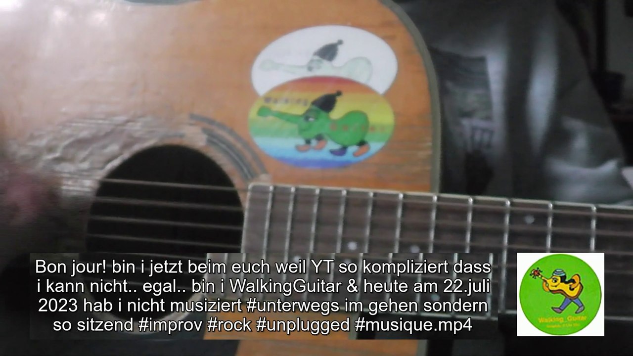Bonjour! Hey bin i WalkingGuitar & heute am 22.juli 2023 hab i sitzend #improv #rock #unplugged #musique