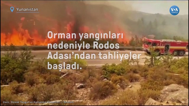 Orman yangınları nedeniyle Rodos Adası'ndan tahliyeler başladı