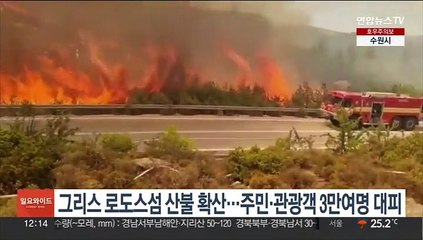그리스 로도스섬 산불 확산…주민·관광객 3만여명 대피