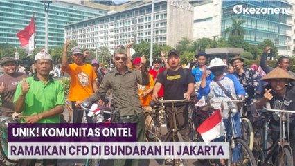 Download Video: Unik! Komunitas Ontel Ramaikan CFD di Bundaran HI Jakarta