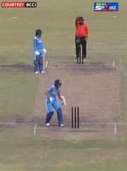 Harmanpreet Kaur angrily Hit Bat on Stumps and Fight with Umpire