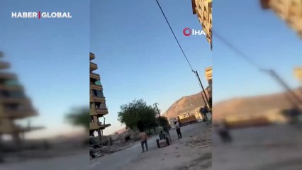 Film gibi anlar: Hatay'da binanın çökmesi ile şoke oldular!