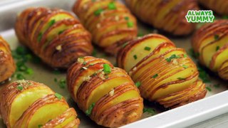 HASSELBACK POTATOES. Best  Easy BAKED POTATOES. Recipe by Always Yummy