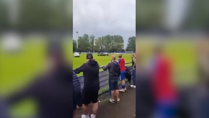 Hearse driven onto pitch at Gateshead pre-season football match by masked men
