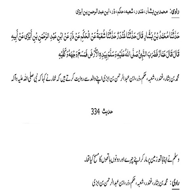 Sahih Bukhari Hadith 334