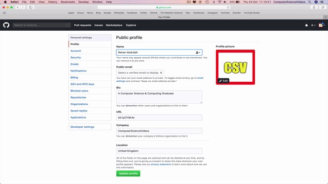 How to USE Github on a Computer - Add Name to Public Profile | Tutorial 5