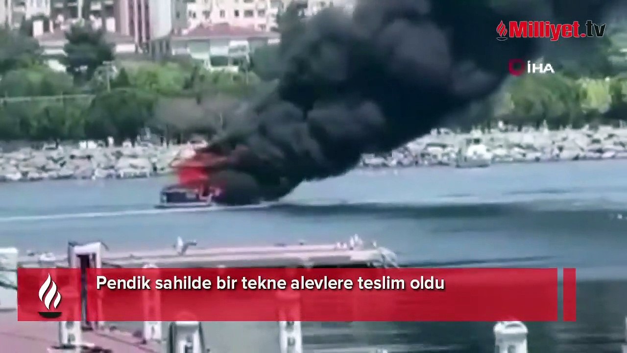 Pendik'te tekne yangını! Ekiplerin müdahalesi sürüyor