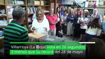 Villarroya (La Rioja) vota en 26 segundos , 3 menos que su récord del 28 de mayo