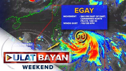 Bagyong #EgayPH, itinaas sa katergoryang severe tropical storm