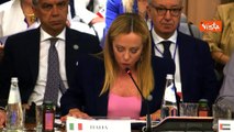 Meloni: Conferenza su migrazioni ? dialogo tra pari. Immigrazione illegale danneggia ciascuno di noi
