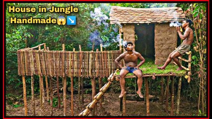 My 55Days in Jungle-Building Amazing High Villa House With Tiled Roof and Balcony