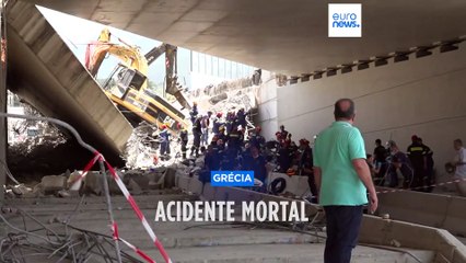 Desabamento de ponte faz um morto na Grécia