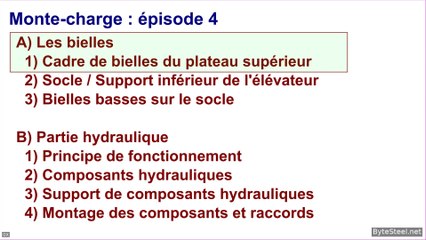 Monte-charge épisode 4 : Partie hydraulique et bielles