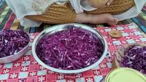 Mix of cooking lamb in the village of Iran - Iran village life