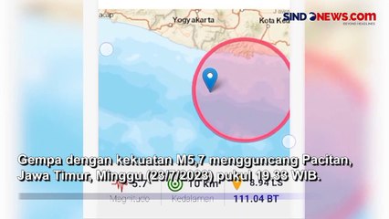 Pacitan Diguncang Gempa M5,7 Malam Ini