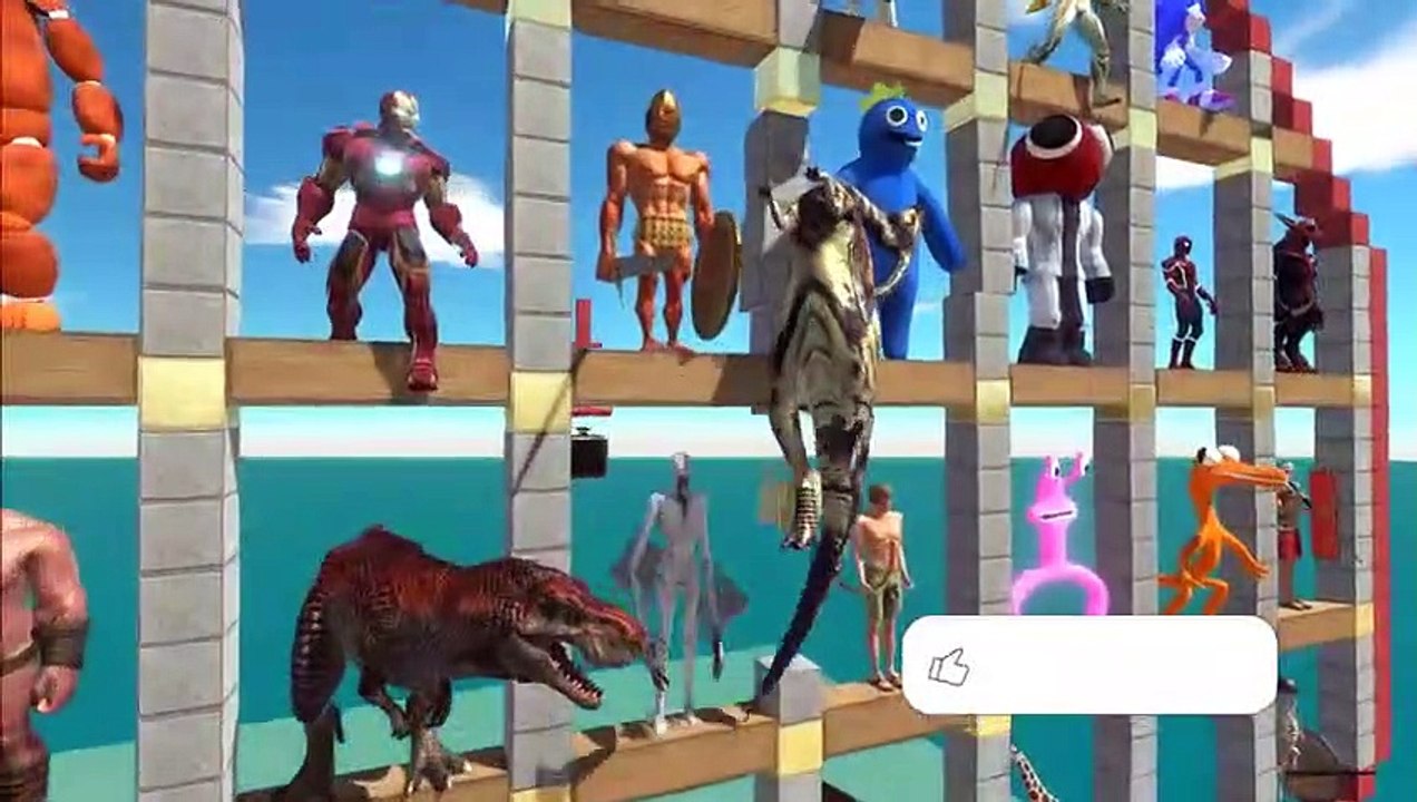Superheroes   Hit The Target with a Giant Hand - Animal Revolt Battle Simulator