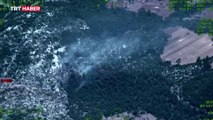 Orman yangını söndürme çalışmalarına Rusya’dan gelen uçak da destek verdi