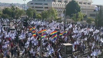 احتجاجات حاشدة في إسرائيل عشية التصويت على الإصلاح القضائي