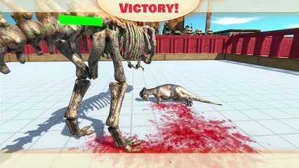 Skeleton Rex VS T-Rex with HP Bar   Animal Revolt Battle Simulator