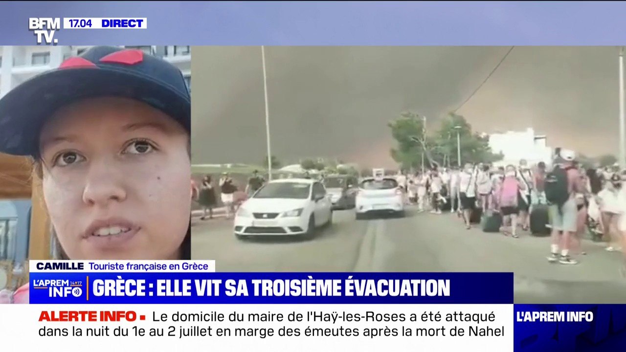 Incendies en Grèce: "Les gens étaient tous en panique", raconte Camille, évacuée de l'île de Rhodes