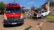 Acidente entre dois carros é registrado no bairro Pioneiros Catarinenses