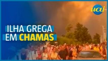 Rodes: ilha da Grécia em chamas força turistas a fugir