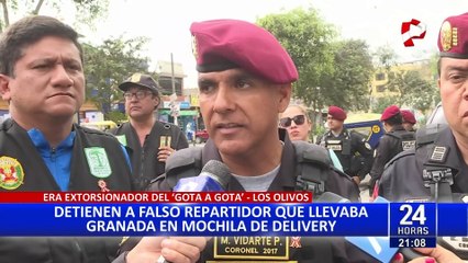 Los Olivos: cae falso repartidor que tenía en su poder granada de guerra