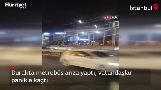 Durakta metrobüs arıza yaptı, vatandaşlar panikle kaçtı