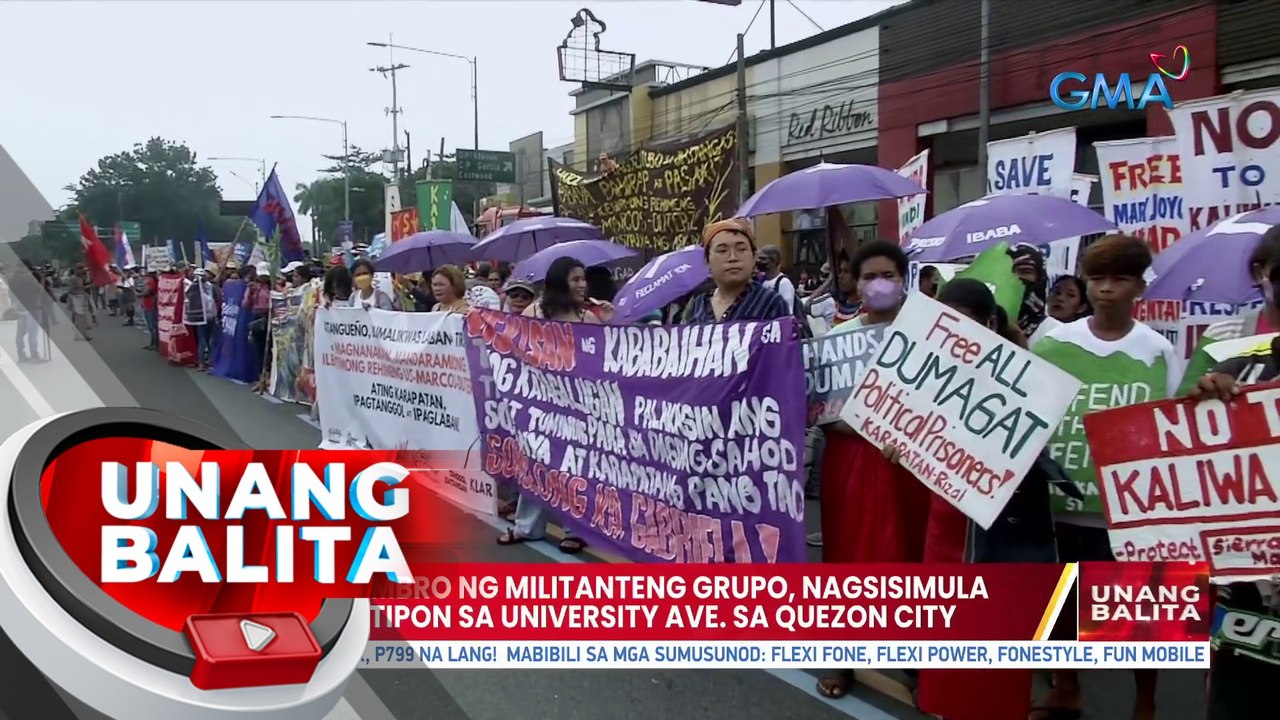 Ilang miyembro ng militanteng grupo, nagsisimula nang magtipon sa University Ave. sa Quezon City | UB