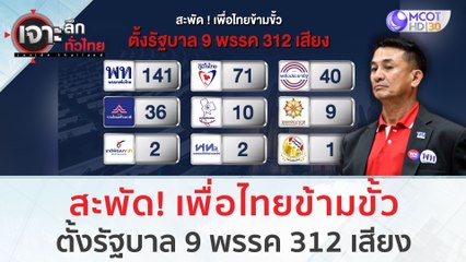 สะพัด! เพื่อไทยข้ามขั้ว ตั้งรัฐบาล 9 พรรค 312 เสียง | เจาะลึกทั่วไทย (24 ก.ค. 66)