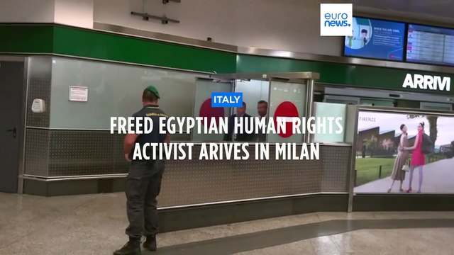 Freed Egyptian human rights campaigner arrives in Italy, which championed his case
