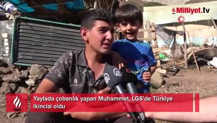 Çobanlık yapan Muhammet, LGS’de Türkiye 2'ncisi oldu