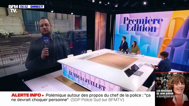 Les obsèques de la chanteuse Jane Birkin se sont déroulés dans le 1er arrondissement de Paris. La cérémonie était réservée à la famille et aux proches de la défunte, mais fut aussi retransmise sur écran géant à l'extérieur de l'église.
