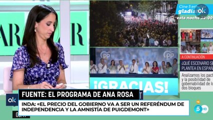 Inda: «El precio del Gobierno va a ser un referéndum de independencia y la amnistía de Puigdemont»