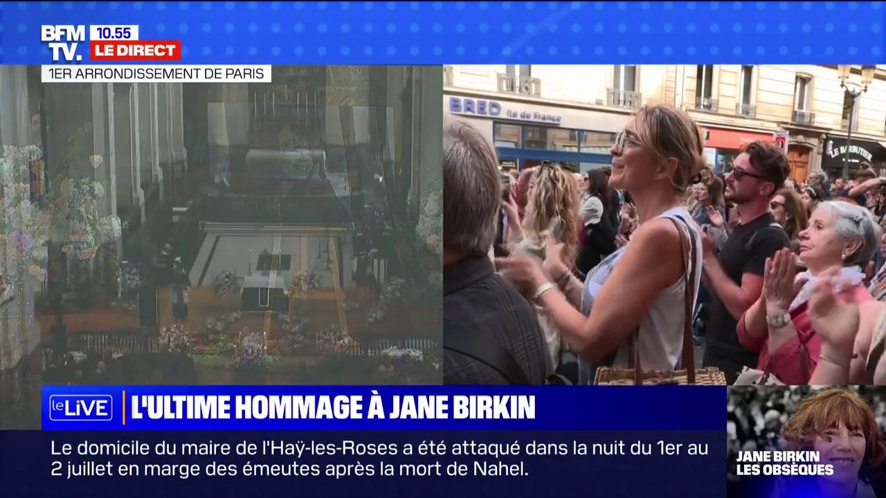 Obsèques de Jane Birkin: la chanson "Fuir le bonheur" résonne dans l'église Saint Roch, applaudit par la foule