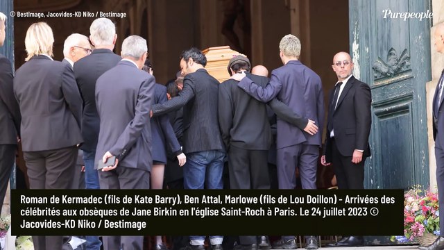 Obsèques de Jane Birkin : En larmes, Lou Doillon très digne au côtés de son fils aîné Marlowe