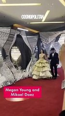 Bonez and Fofo have arrived! We caught this sweet moment between #MeganYoung and #MikaelDaez on the red carpet.  #GMAGala2023 #CosmoA