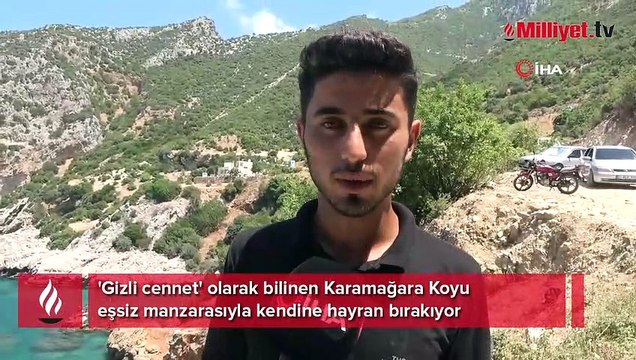 Gizli cennet' olarak bilinen Karamağara Koyu eşsiz manzarasıyla kendine hayran bırakıyor