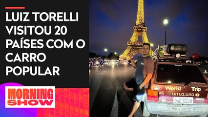Após rodar 60 mil km, brasileiro chega a Paris com um Fiat Uno transformado em motorhome
