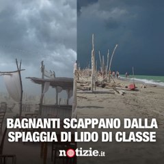 Maltempo in Italia: bagnanti scappano dalla tempeste