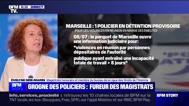 Policier en détention provisoire à Marseille: La police est sous l'autorité judiciaire , rappelle la magistrate honoraire Évelyne Sire-Marin