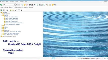 SD Create a US Sales FOB + Freight
