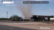 Dust devil stirs up desert ground in Arizona