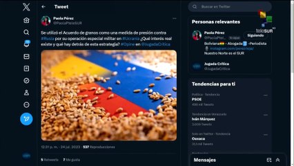 Jugada Crítica 24-07: Acuerdo de granos del Mar Negro, fraude occidental