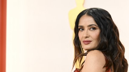Salma Hayek Traded Her Signature Bikinis for a Barbiecore One-Piece Bathing Suit
