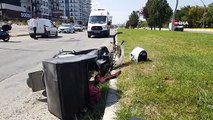 Edirne'de otomobille çarpışan motosikletli kurye yaralandı