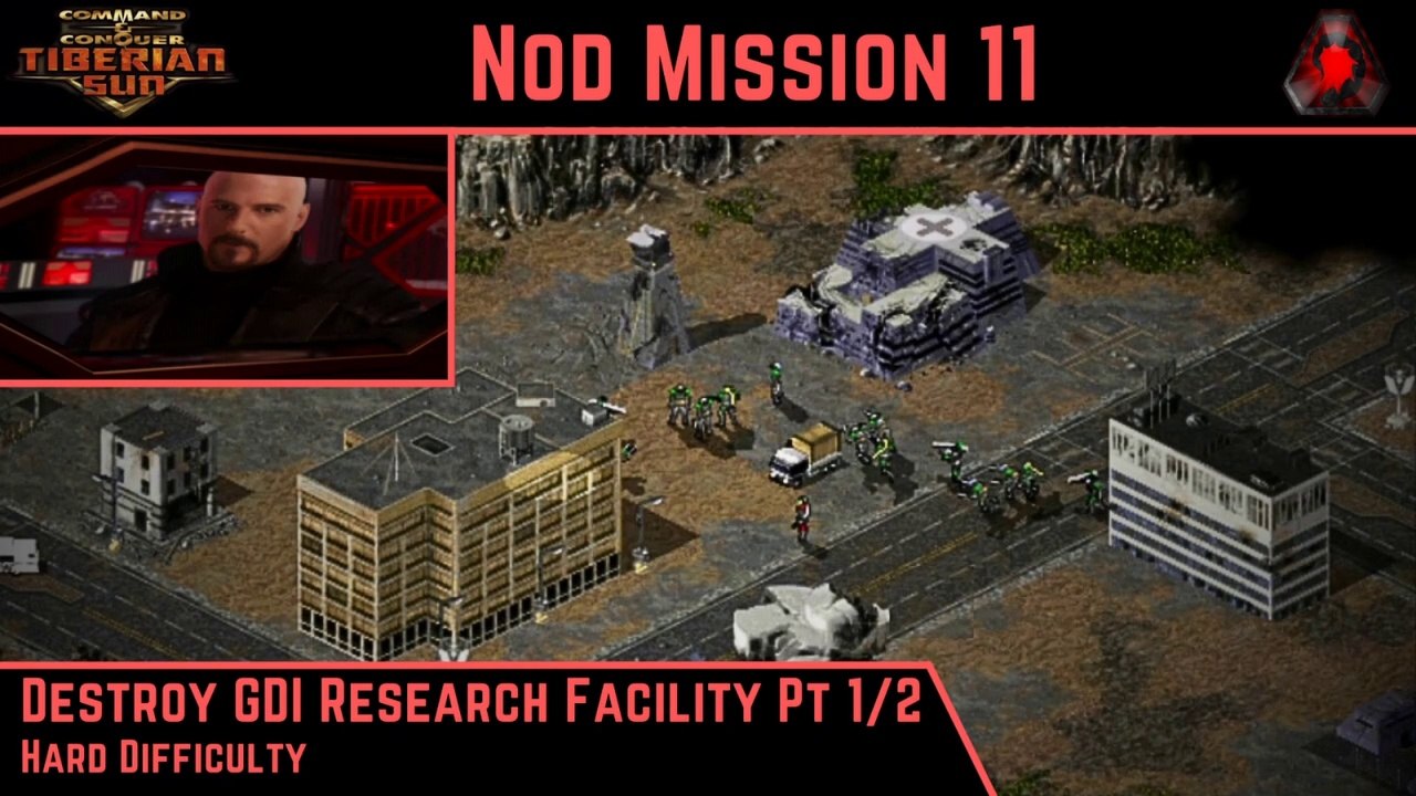 How to Beat C&C Tiberian Sun Nod Mission 11: Destroy GDI Research Facility Pt 1/2 - Hard - HD